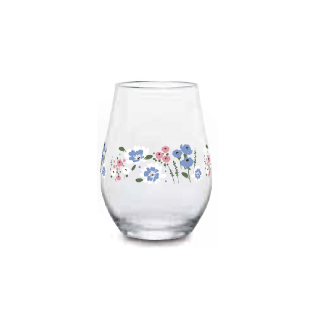 Tumbler 490ml Flower Garden Silver