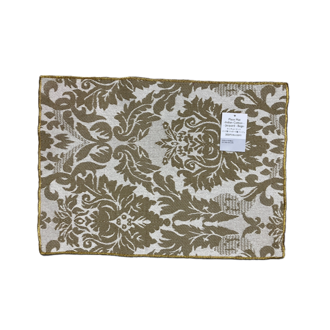 Place Mat Indian Cotton Jacquard Beige