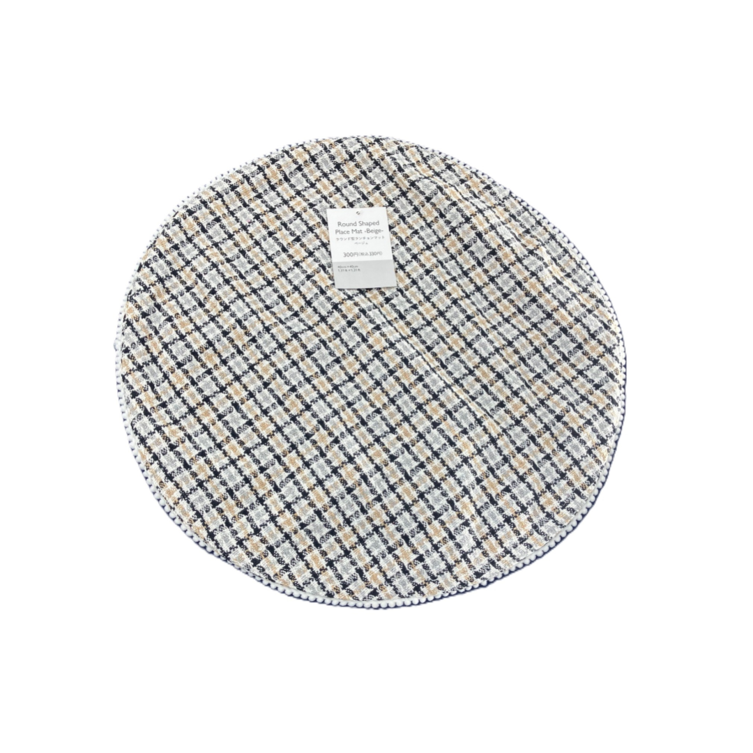 Round Shaped Place Mat Twill Beige