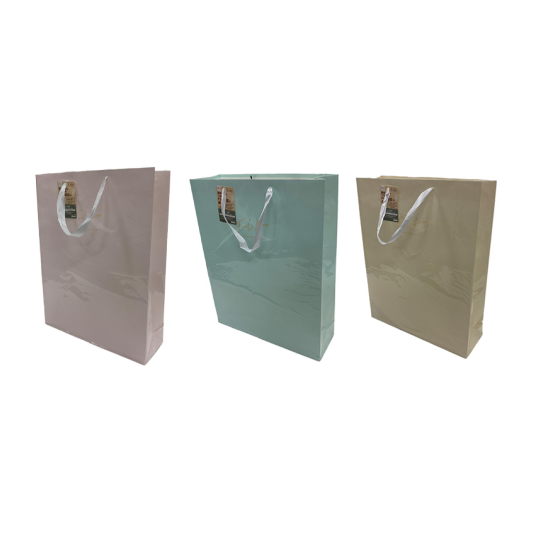 Paper Bag with Cover Logo Blue/Pink/Yellow 38cm x 47.5cm x 12cm