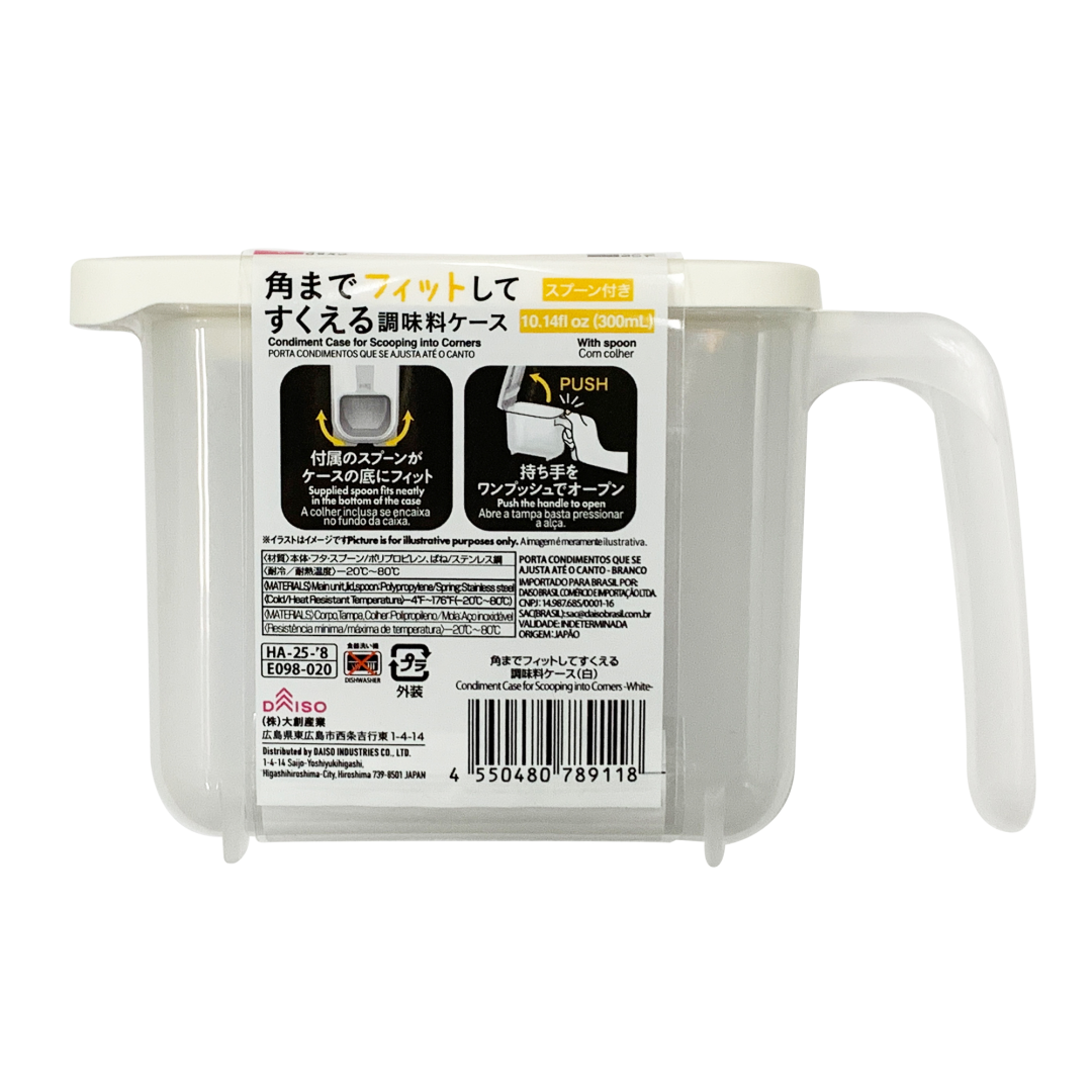Condiment Case for Scooping Into Corners White
