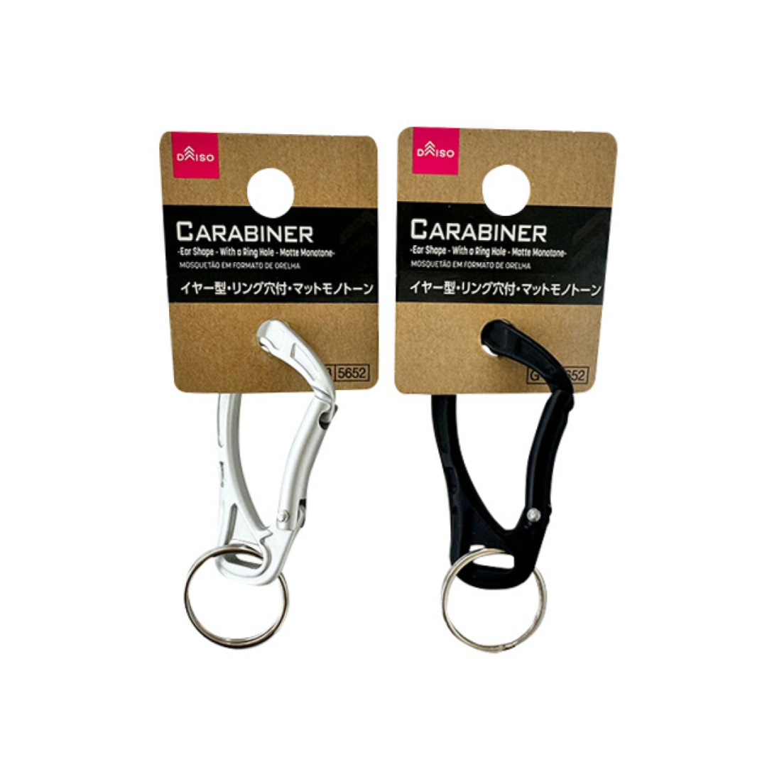 Carabiner Ear Shape with a Ring Hole Matte Monotone
