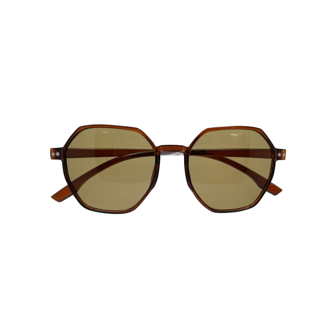 Fashion Glasses Octagon Brown