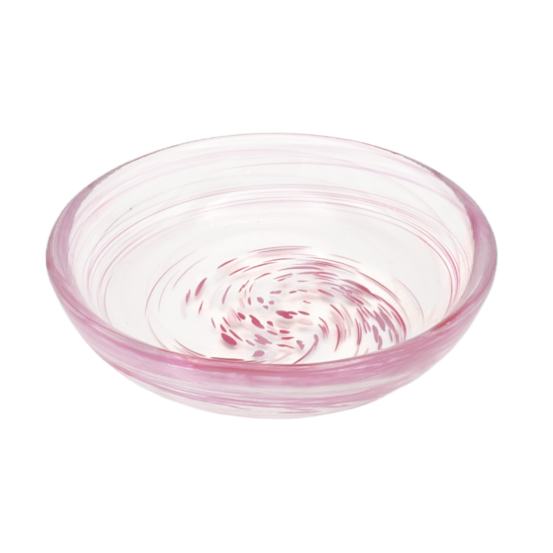 Colorful Dots Glass Mini Plate Pink