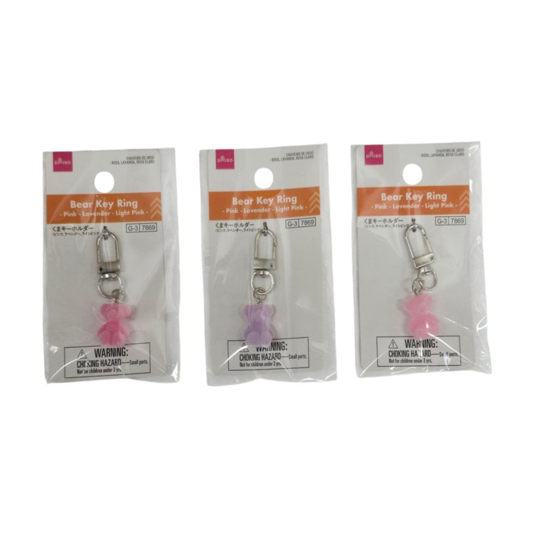 Bear Key Ring Pink/Lavender/Light Pink