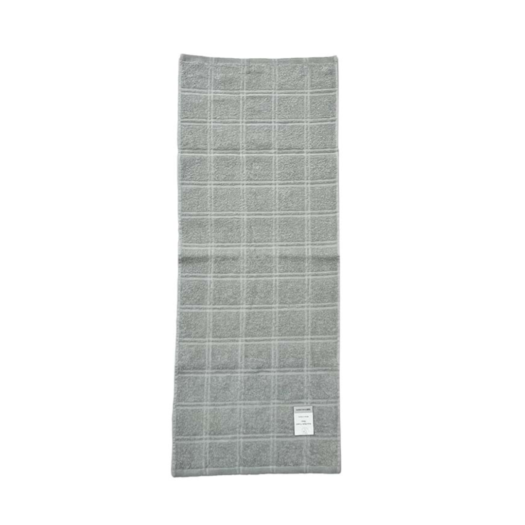 Slim Bath Towel Cross Gray Flossy