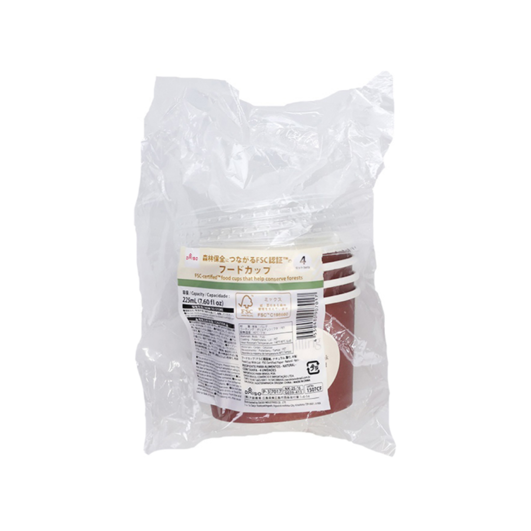 Food Cup with Lid FSC Certified Paper Natural 225ml