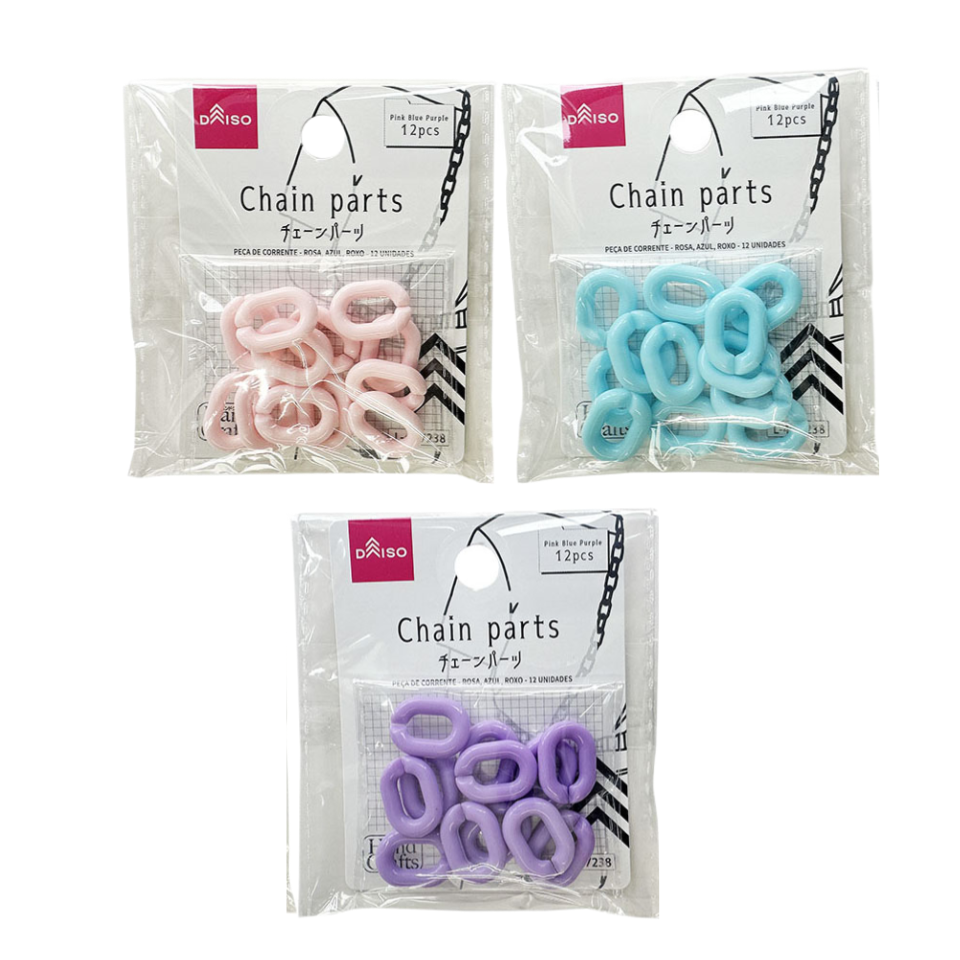 Chain Parts Pink Blue Purple 12pcs