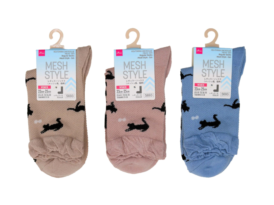Regular Socks Mesh Style Cat