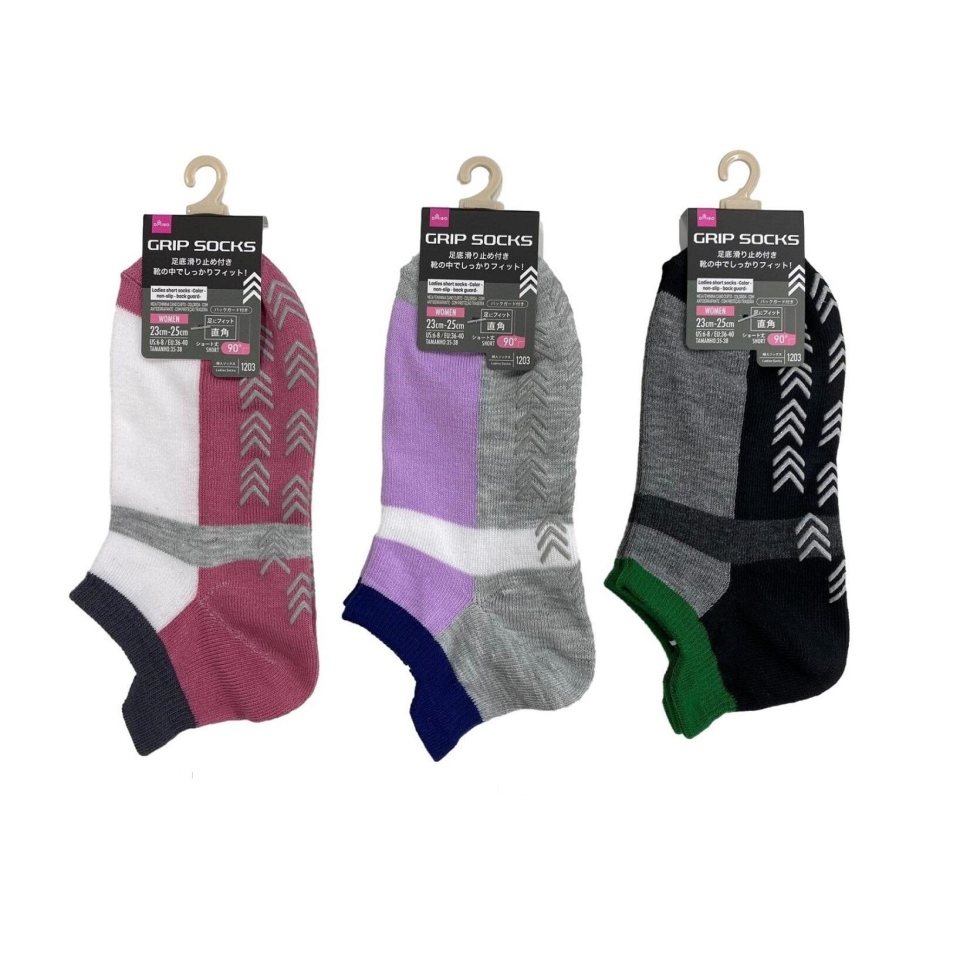 Ladies Short Socks Color Non-Slip Back Guard
