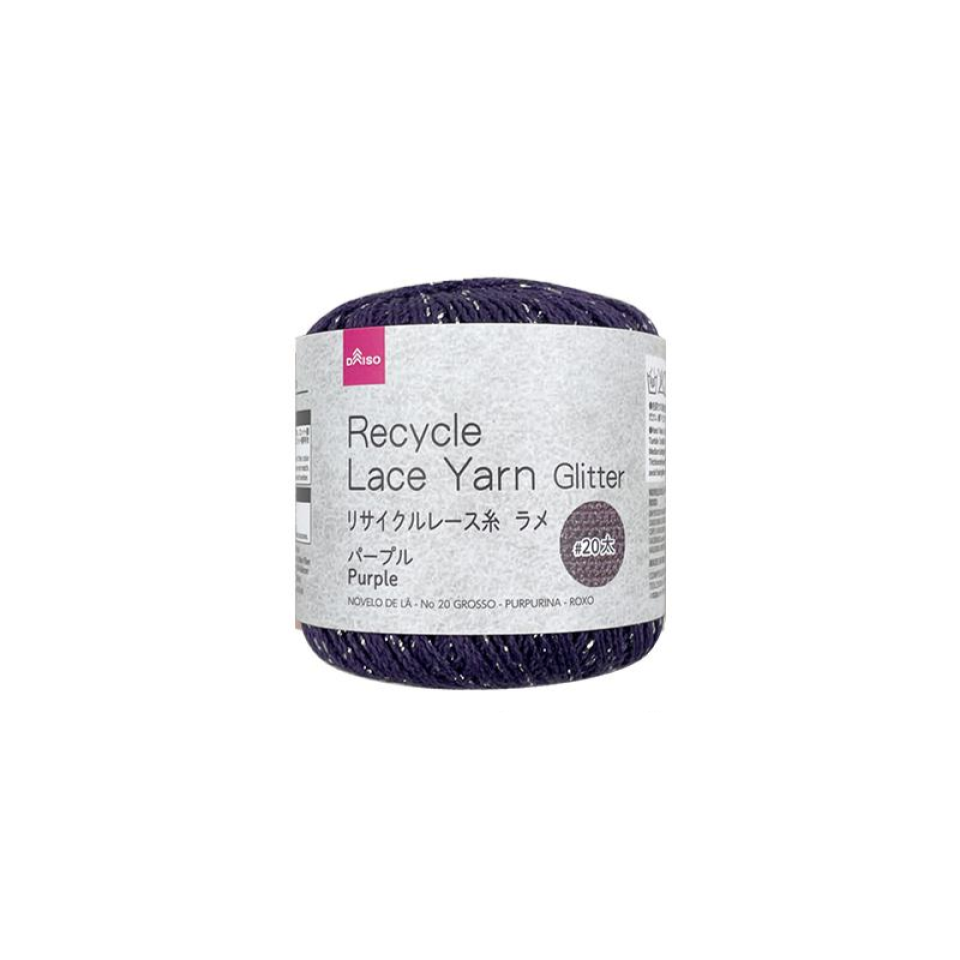 Recycle Lace Yarn No. 20 Thick Glitter Purple