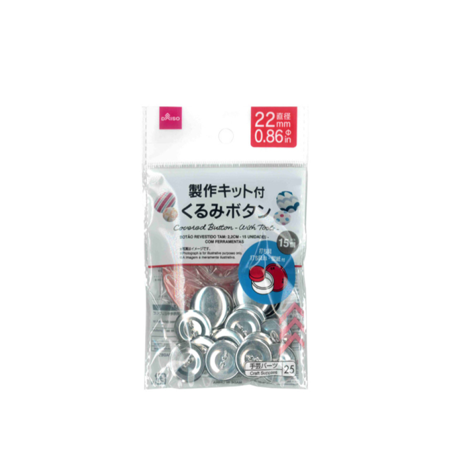 Covered Button 22mm with T