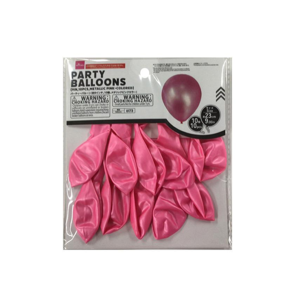 Party Balloons 9in Metallic Pink