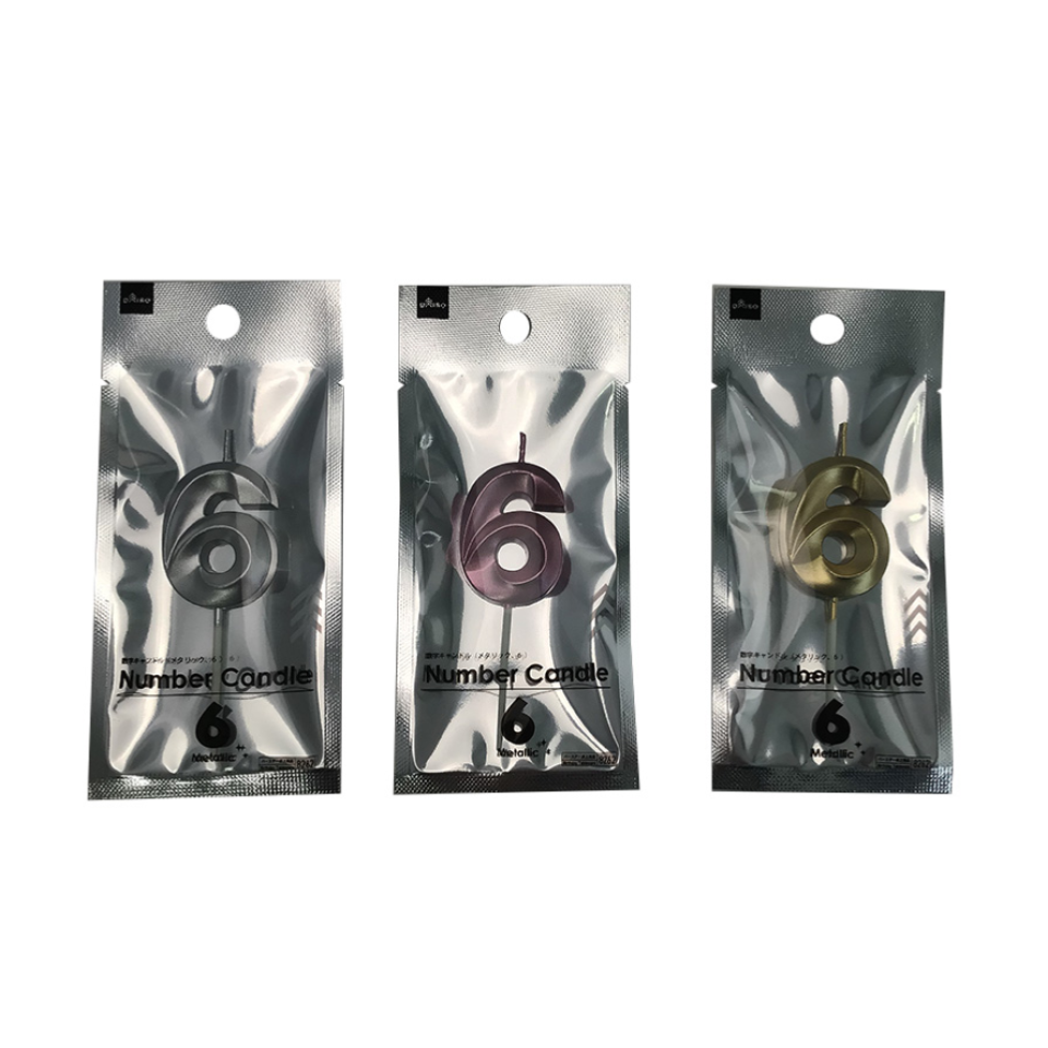 Number Candle Metallic