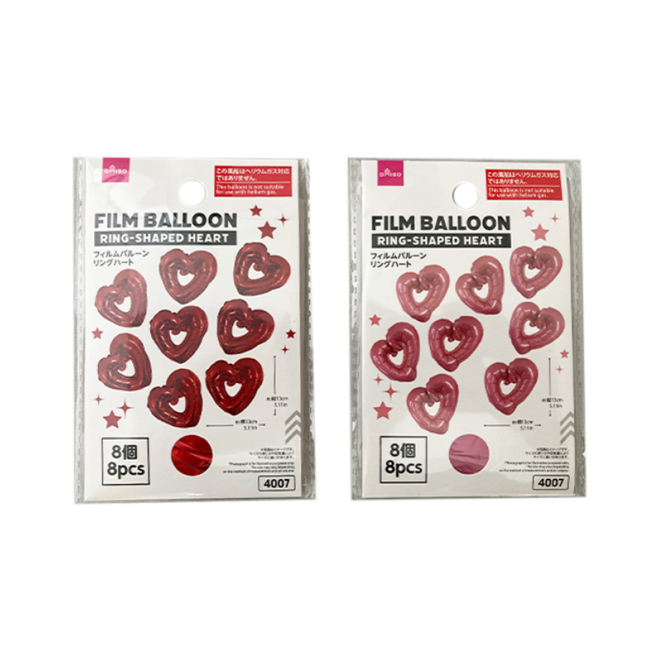 Film Balloon Ring Shaped Heart Red/Pink