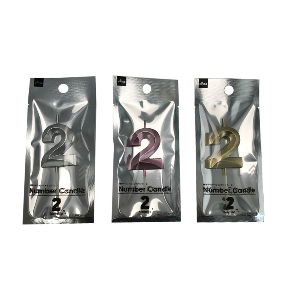 Number Candle Metallic 2