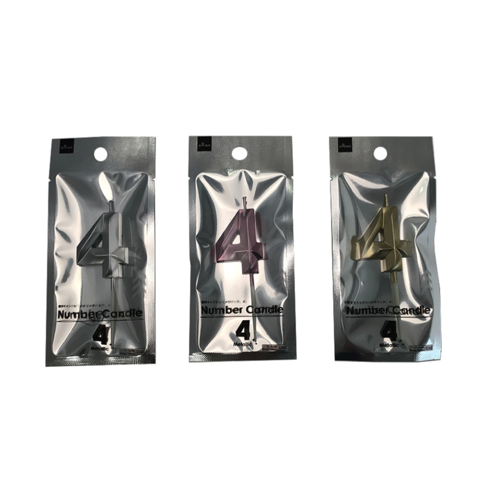 Number Candle Metallic 4
