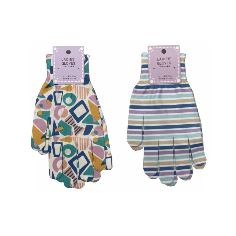 Ladies Gloves Geometry & Horizontal Stripes