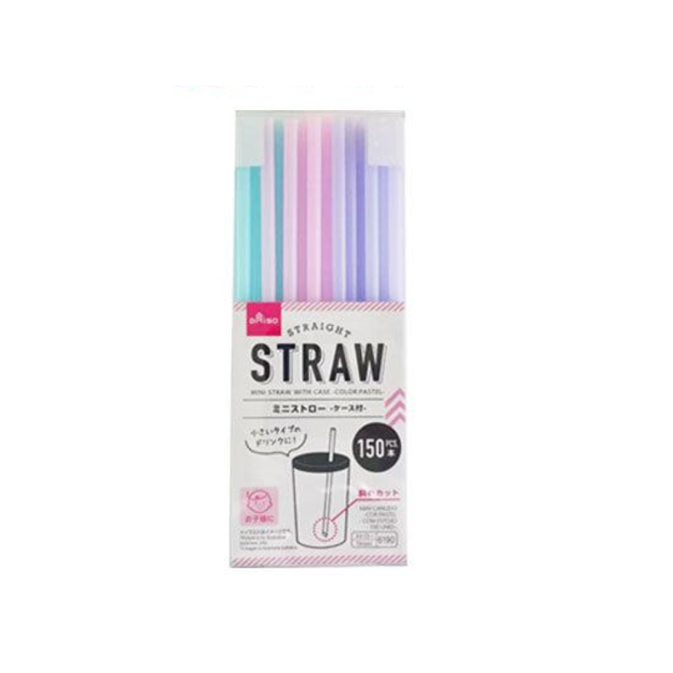 Mini Straw with Case Pastel 150pcs