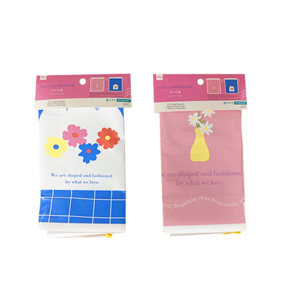 Plastic Drawstring Bag Flower 45cm x 37cm x 10cm