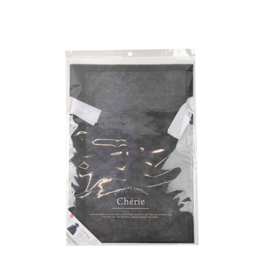 Non Woven Drawstring Bag Print Ribbon Dark Grey 1.18ft x 1.72ft