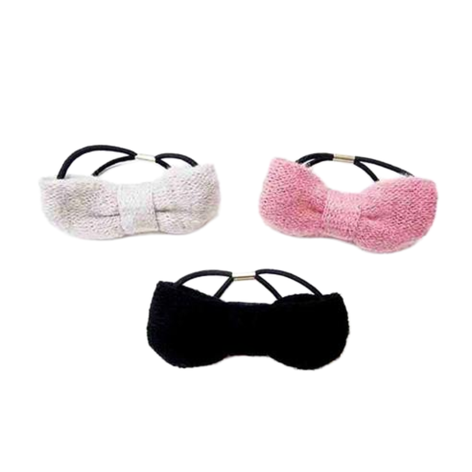 Synthetic Knit Ribbon Ponytail Holder