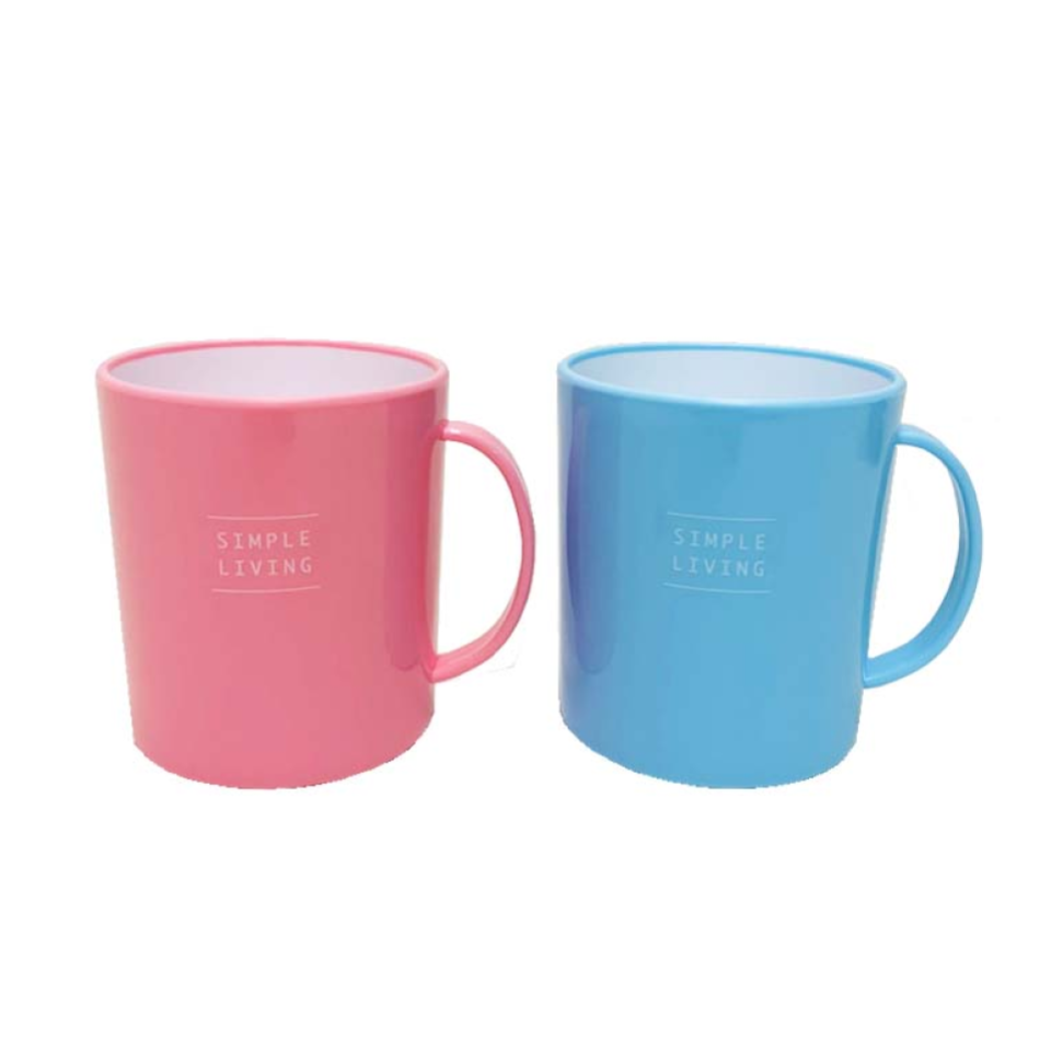 Plastic Mug 400ml Milky Pink/Blue
