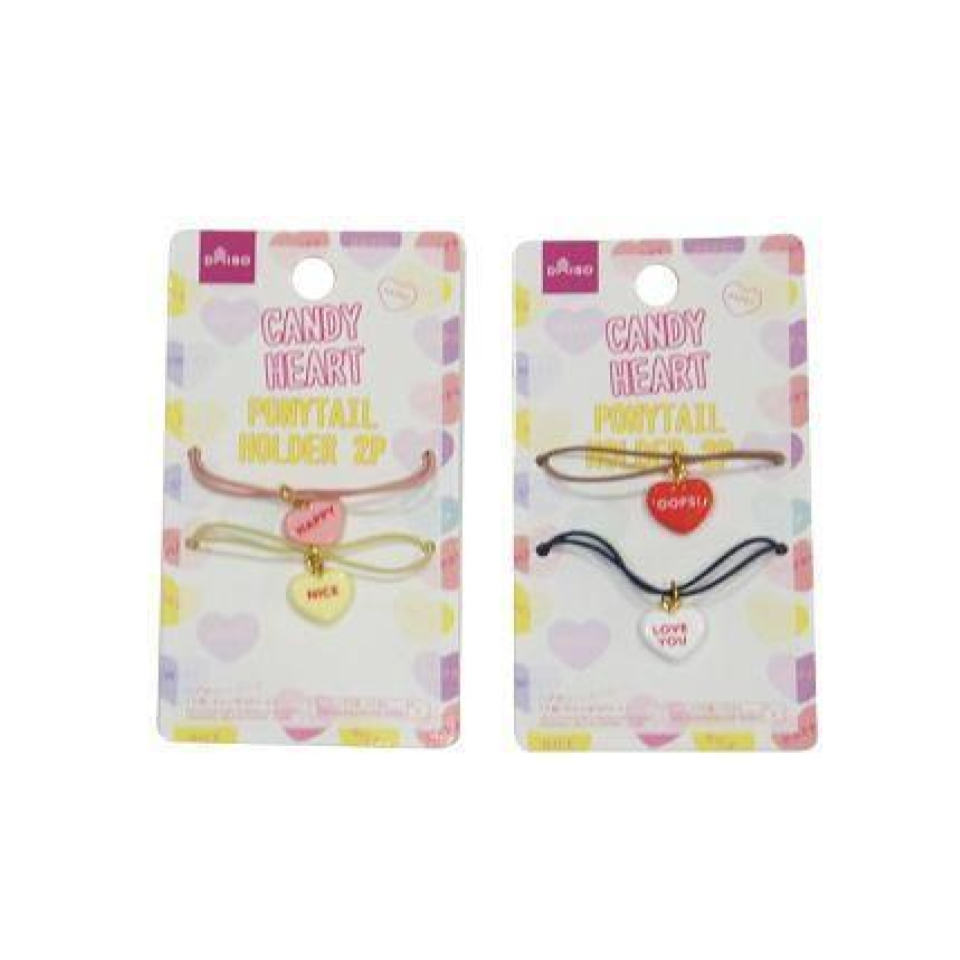 Hair Ponytail Holder Candy Heart