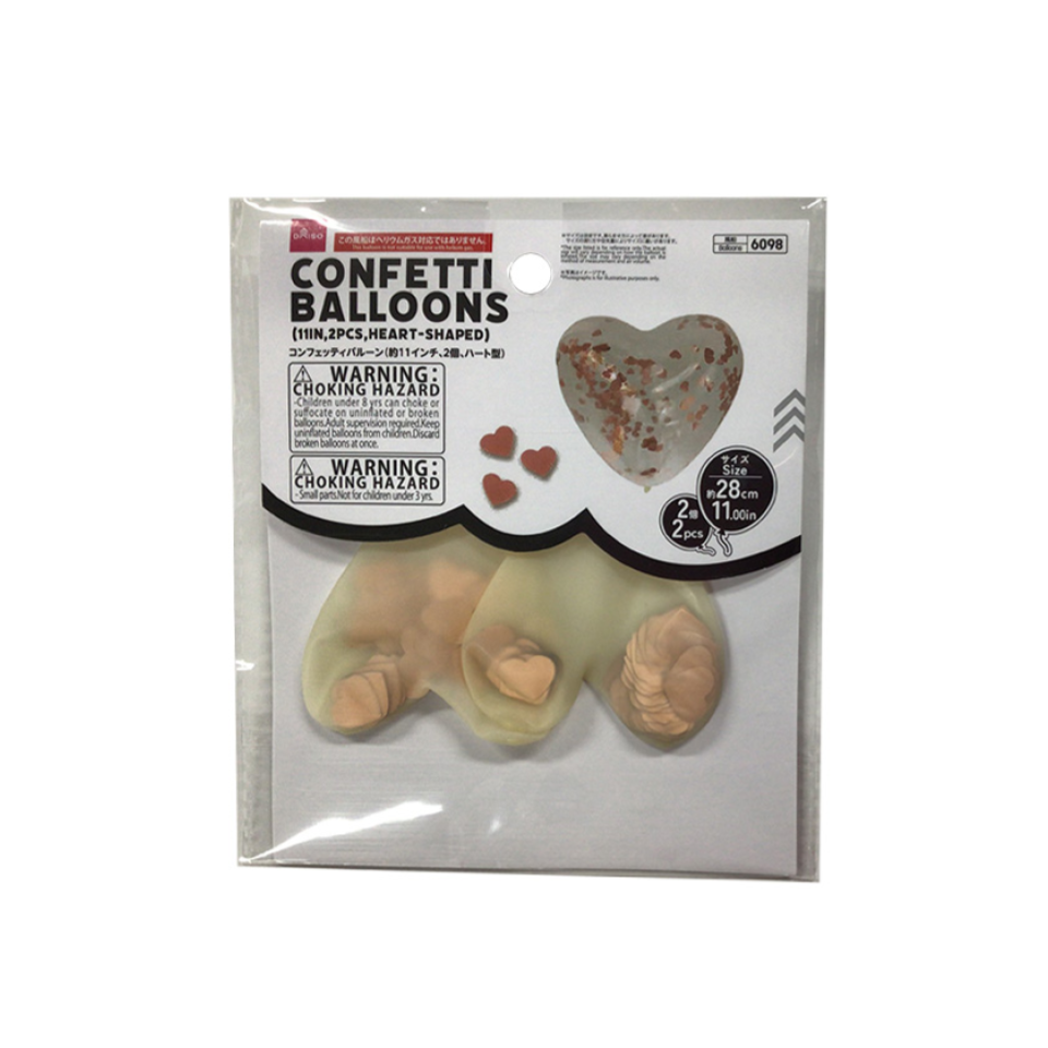 Confetti Balloons Heart Shaped 11in