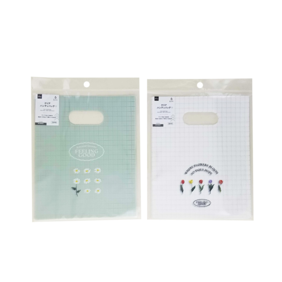 Clear Handle Bag Petit Flower 7.08in x 8.66in