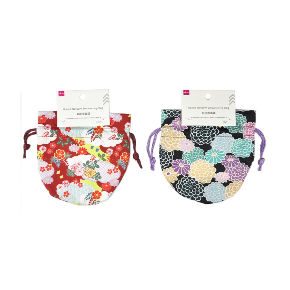 Round Bottom Drawstring Bag Kimono Pattern B