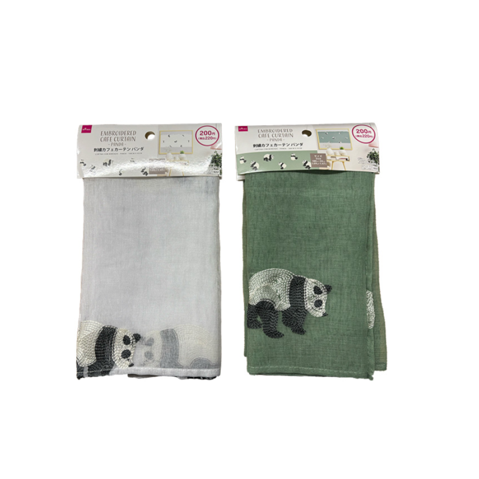 Embroidered Cafe Curtain Panda 100cm x 45cm