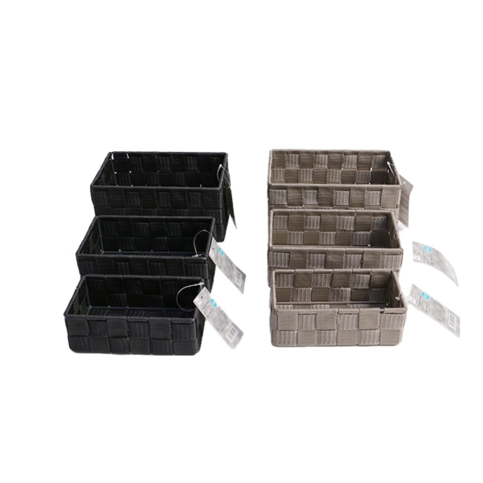 PP Storage Basket Assorted Sizes Black/Grey