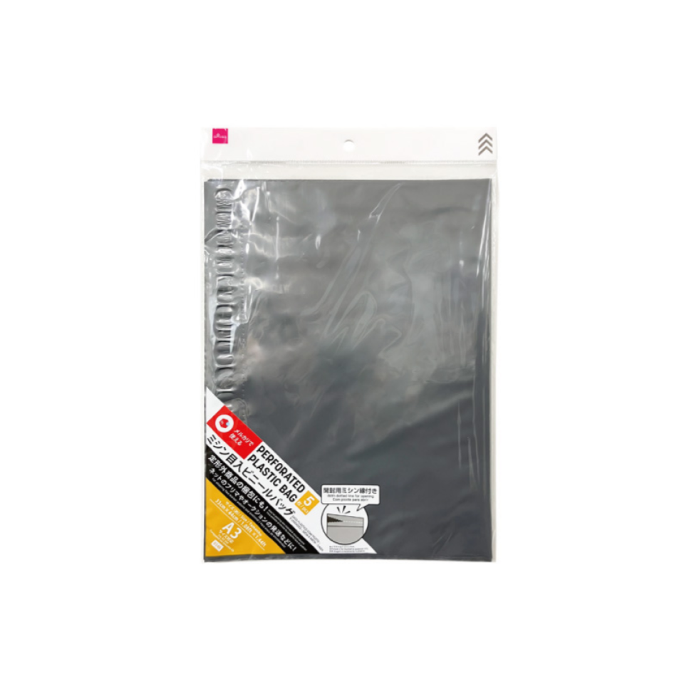 Perforated Plastic Bag 33cm x 44cm Grey