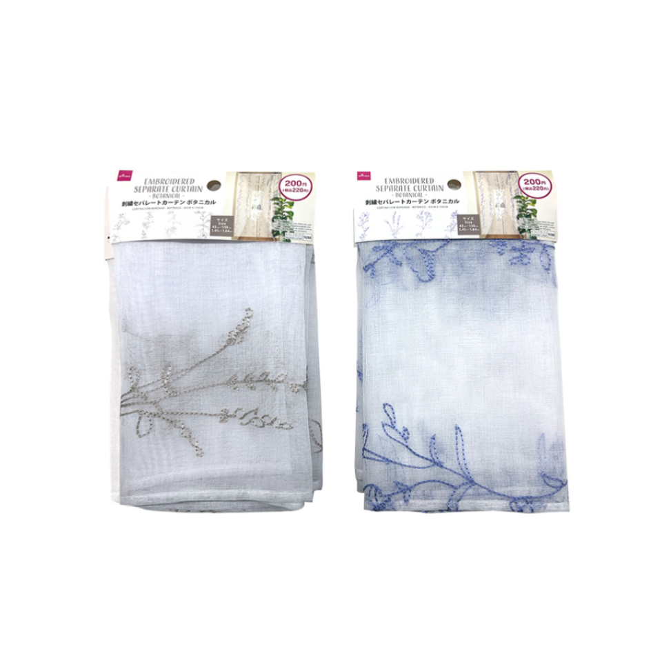 Embroidered Separate Curtain Botanical 43cm x 150cm