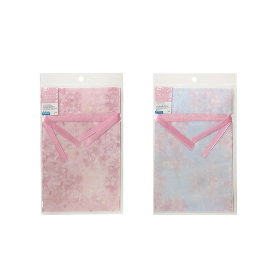 Drawstring Non Woven Fabric Bag with Bottom Gusset Cherry Blossom 30cm x 19cm x 6cm