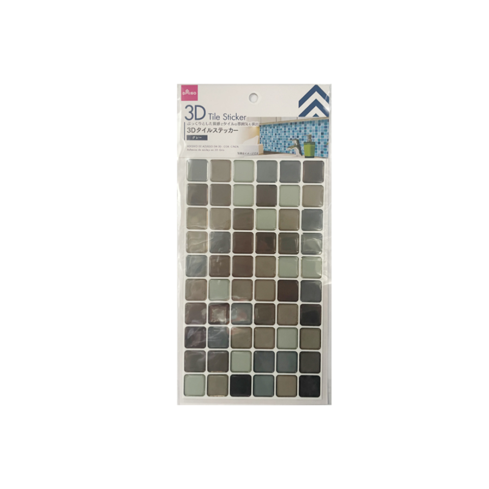 3D Tile Sticker Grey