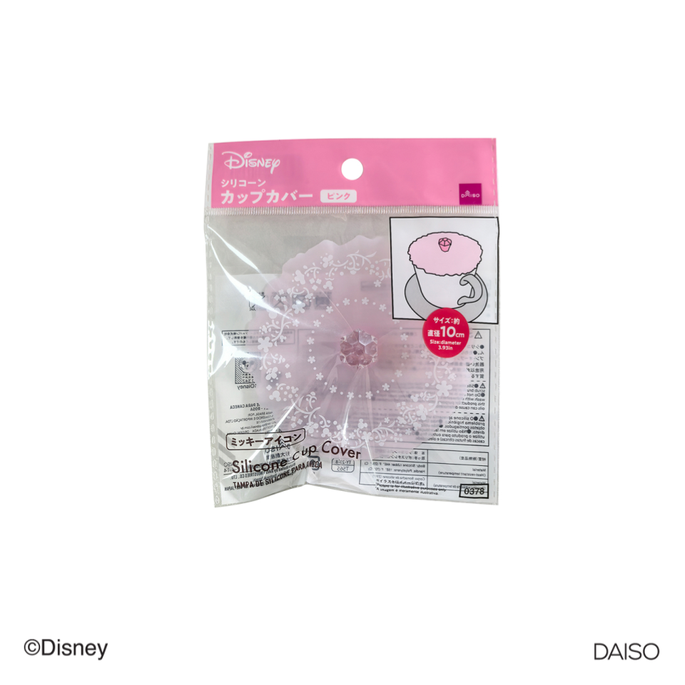 Silicone Cup Cover Floral Pattern Mickey Icon Pink