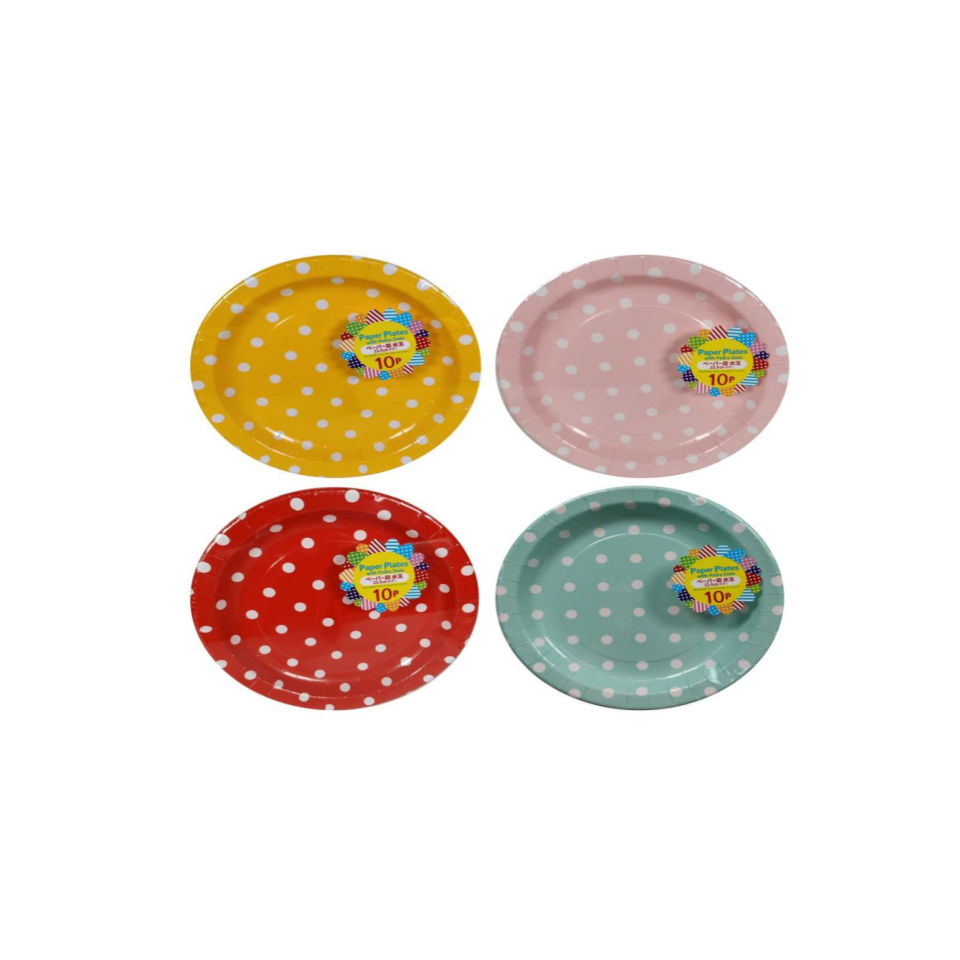 Paper Plates with Polka Dots 22.5cm
