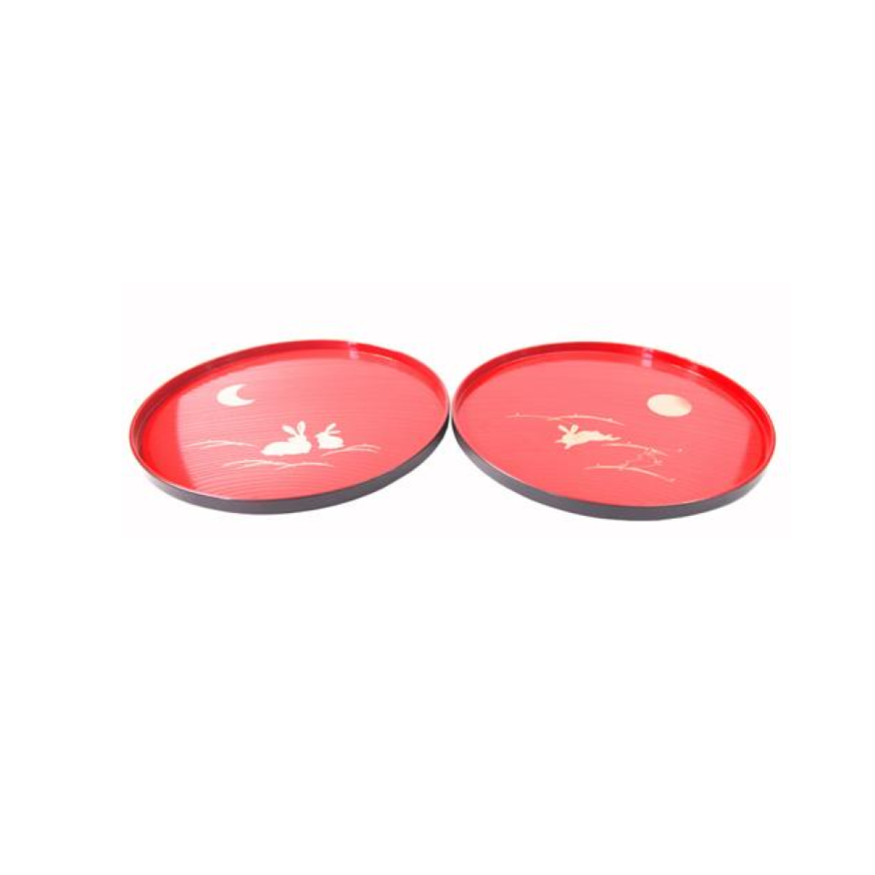 Rabbit Round Tray Red