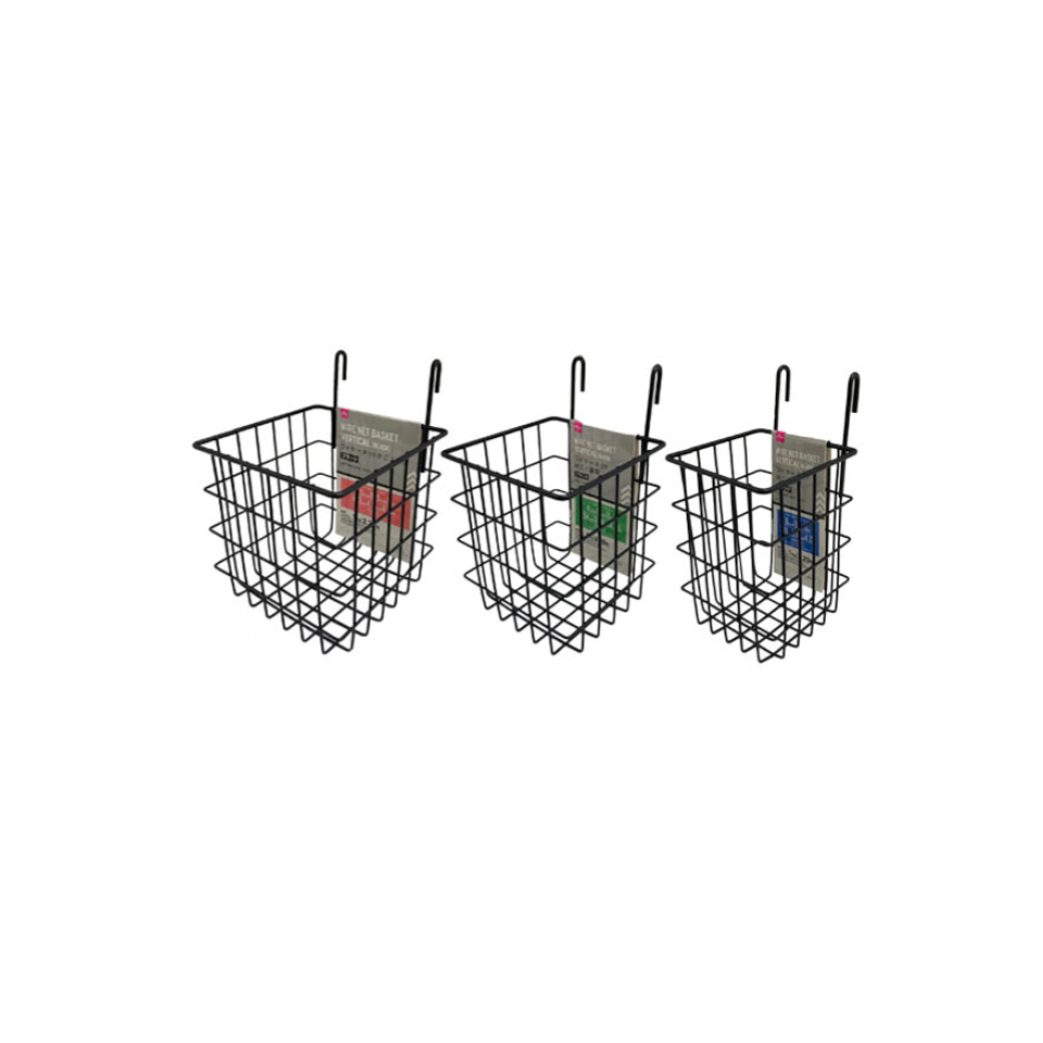Wire Net Basket Vertical Type Black Various Sizes