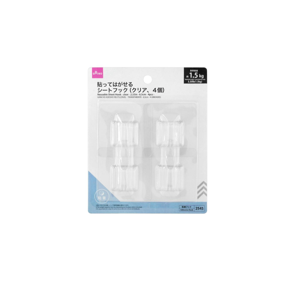 Reusable Sheet Hook Clear 2.55in