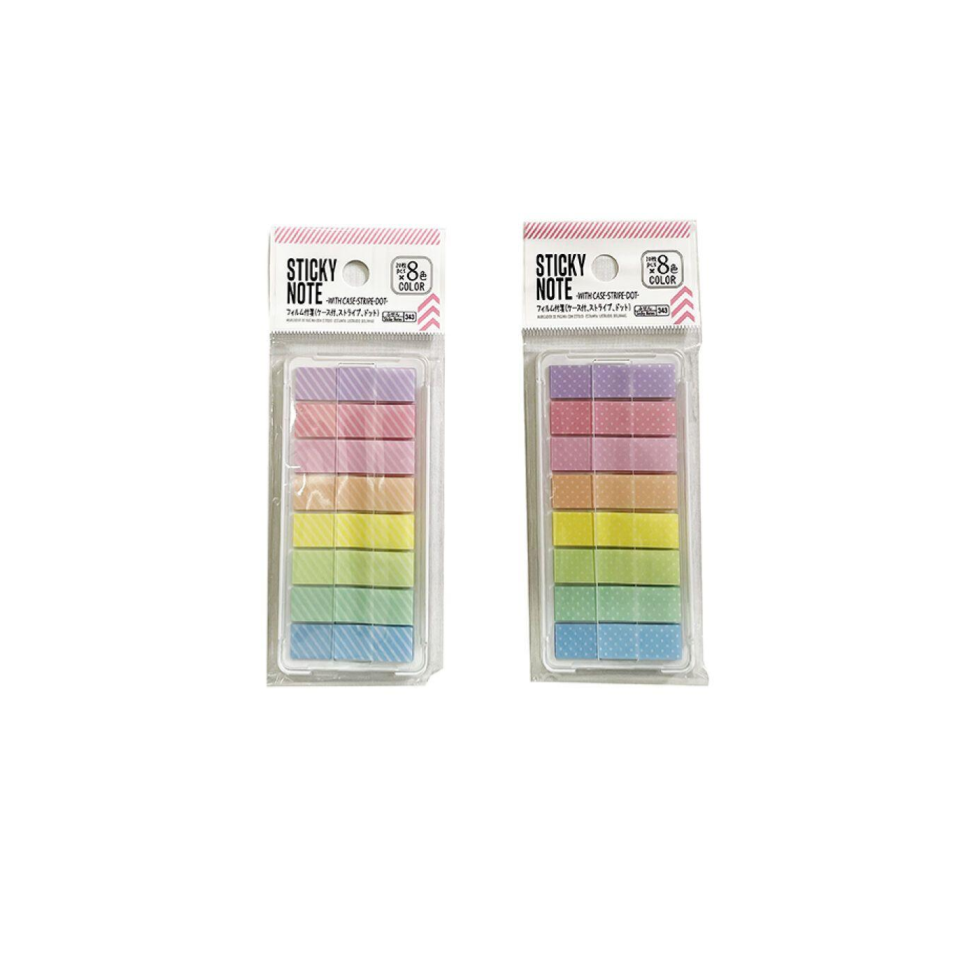 Film Sticky Notes with Case Stripes/Dots
