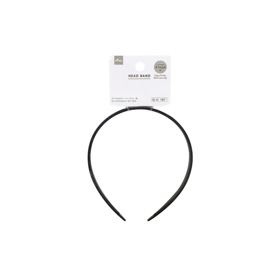 Silicone Headband Slim Black