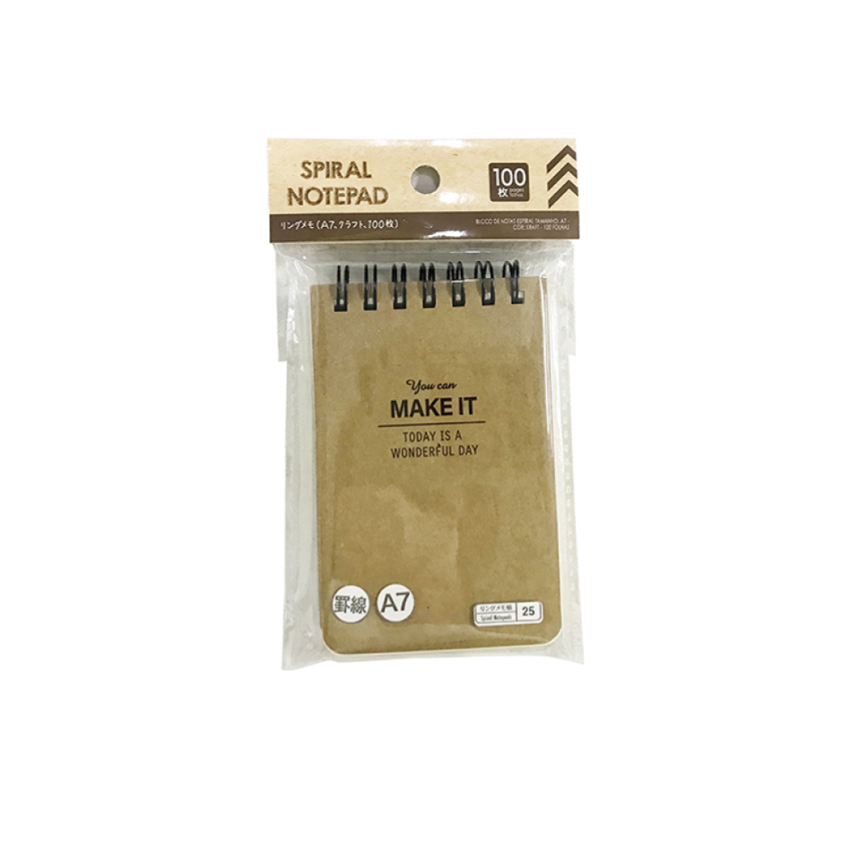 Spiral Notepad A7 Kraft Paper