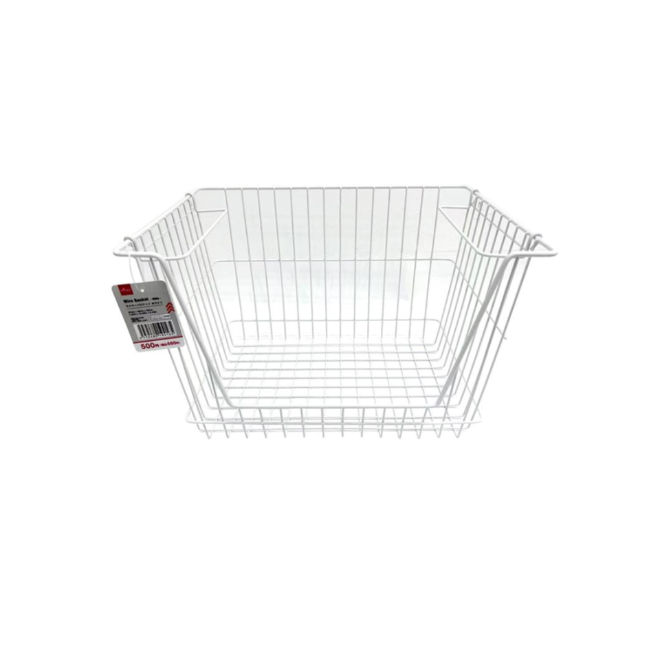 Wire Basket White 37cm x 26cm x 24cm
