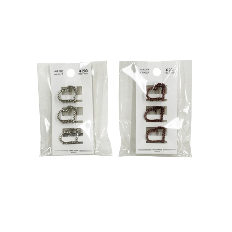 Mini Hair Clip Heart Silver/Gold