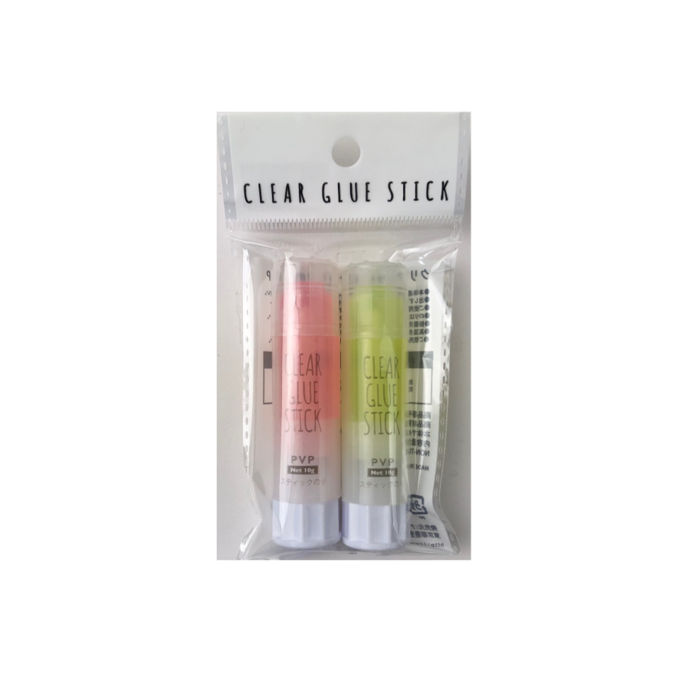 Clear Glue Stick Pink & Yellow