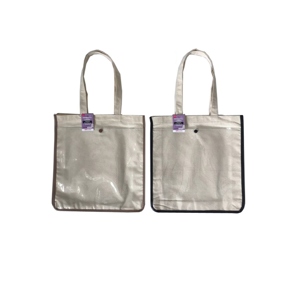 Canvas Tote with Gusset Piping