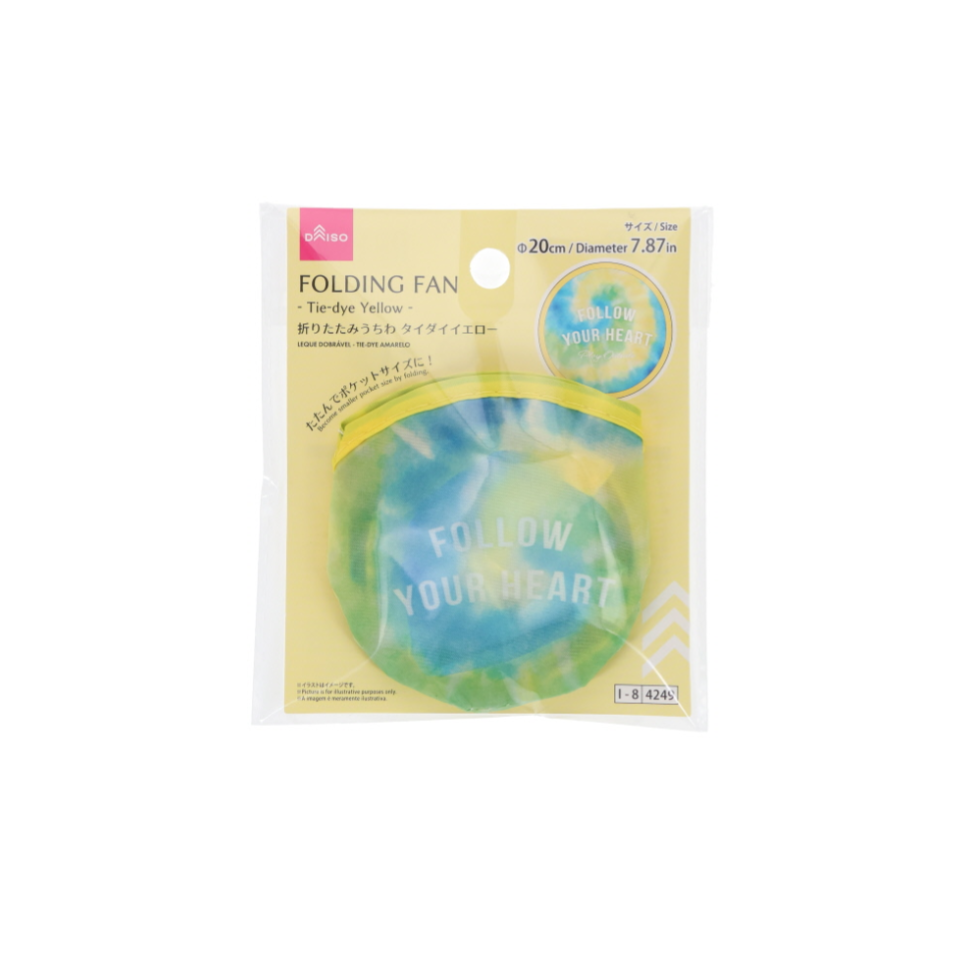 Folding Fan Tie Dye Yellow